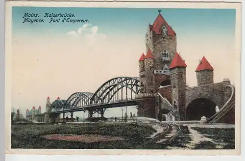 (85020) AK Mainz, Kaiserbrücke 1925