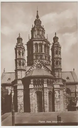 (79582) Foto AK Mainz, Dom Westchor, vor 1945