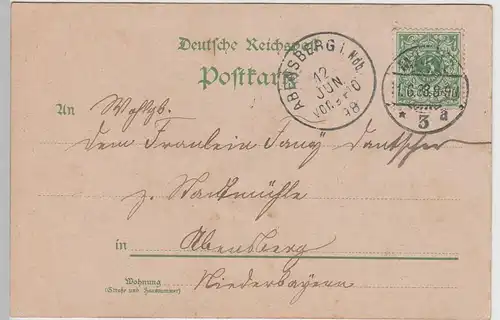 (76021) Künstler AK Gruß aus Mainz, Neue Straßenbrücke 1898