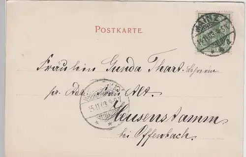 (78147) AK Mainz, Eisenbahnbrücke, 1903