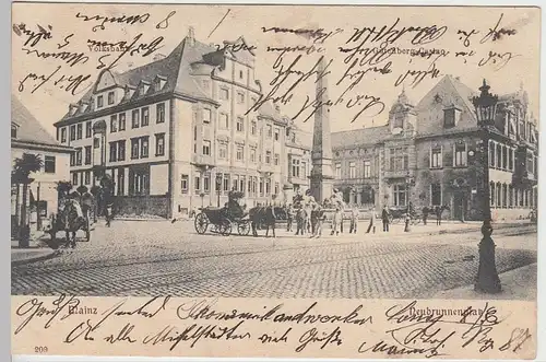 (41088) AK Mainz, Neubrunnenplatz, 1904