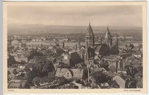 (36447) Foto AK Mainz, Totale, 1949