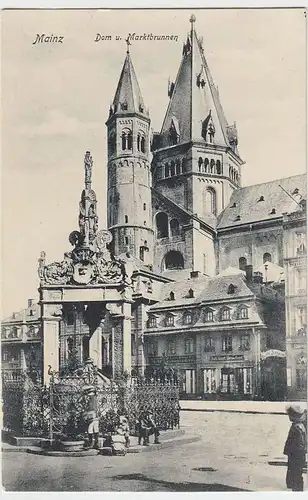 (34354) AK Mainz, Dom u. Marktbrunnen, 1903