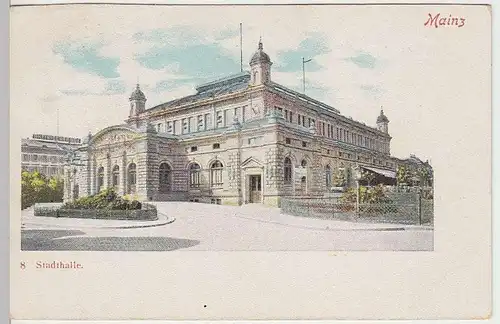 (34307) AK Mainz, Stadthalle, vor 1905