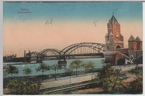 (30989) AK Mainz, Kaiserbrücke, 1919