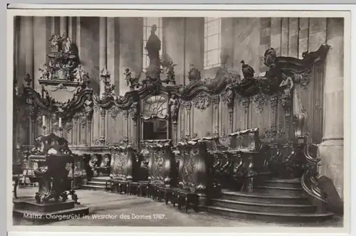 (18056) Foto AK Mainz, Dom, Chorgestühl im Westchor 1936