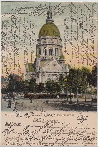 (114696) AK Mainz, Christuskirche 1903