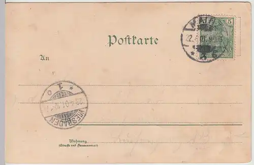 (112533) Künstler AK Gruß aus Mainz, Panorama 1901