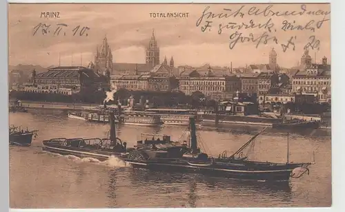 (111146) AK Mainz, Rheinpanorama 1910