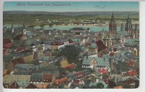 (111141) AK Mainz, Totalansicht vom Stephansturm 1918