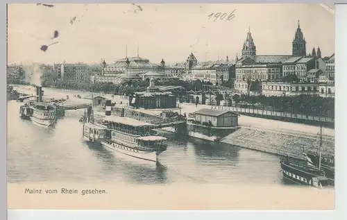(111132) AK Mainz, Rheinpanorama 1906