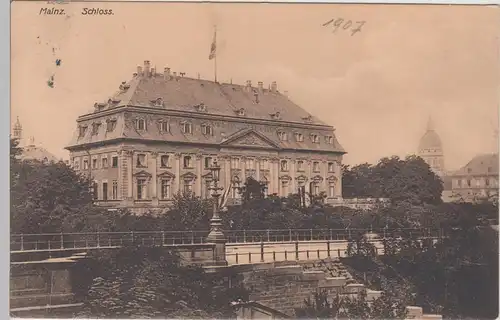 (111124) AK Mainz, Schloss 1907