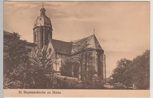 (111122) AK Mainz, St. Stephanskirche vor 1945