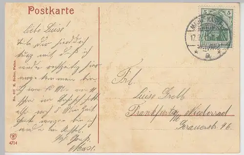 (111120) AK Mainz, Dom von Westen 1911