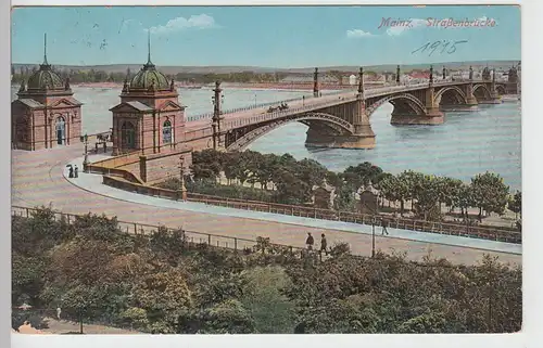 (111116) AK Mainz, Straßenbrücke 1915