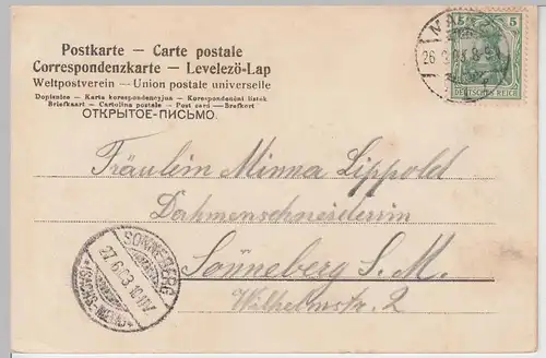 (111111) AK Mainz, Rheinpanorama 1903