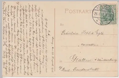 (111099) AK Mainz, Halteplatz u. Stadttheater 1912