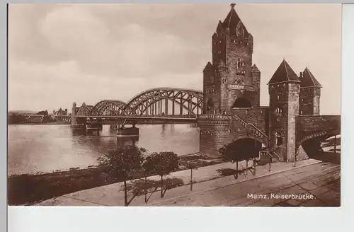 (109905) Foto AK Mainz, Kaiserbrücke, vor 1945