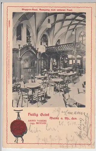 (109817) AK Mainz, Heilig Geist, Wappensaal 1911