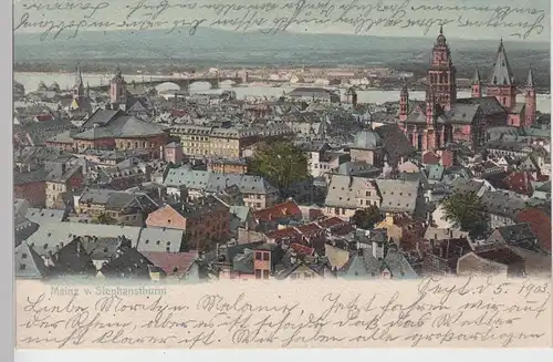 (106702) AK Mainz, Blick vom Stephansturm, 1903