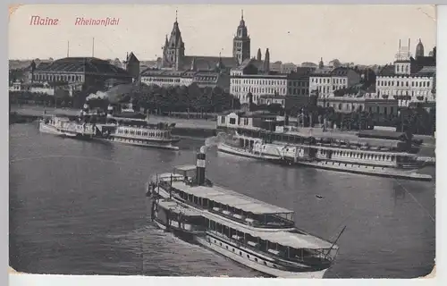 (105621) AK Mainz, Rheinansicht, 1914