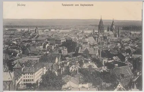 (105618) AK Mainz, Totalansicht vom Stephansturm, 1906