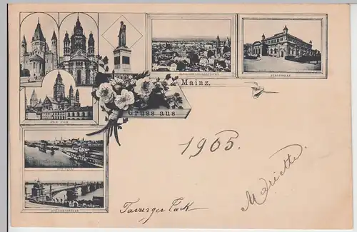 (101771) AK Gruss aus Mainz, Mehrbildkarte 1905