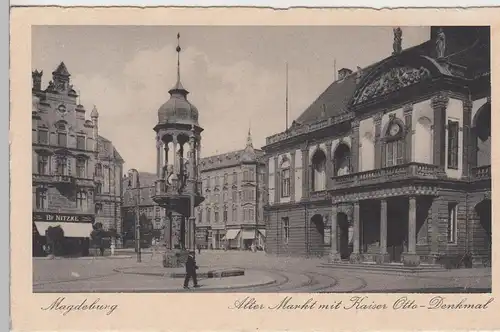 (93279) AK Magdeburg, Alter Markt, Magdeburger Reiter 1928