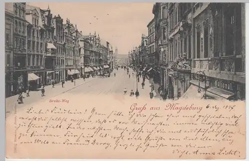(88687) AK Gruss aus Magdeburg, Breiteweg 1897