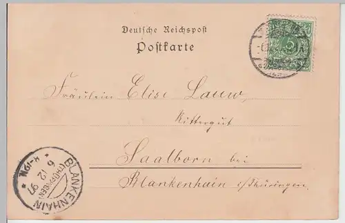 (88687) AK Gruss aus Magdeburg, Breiteweg 1897