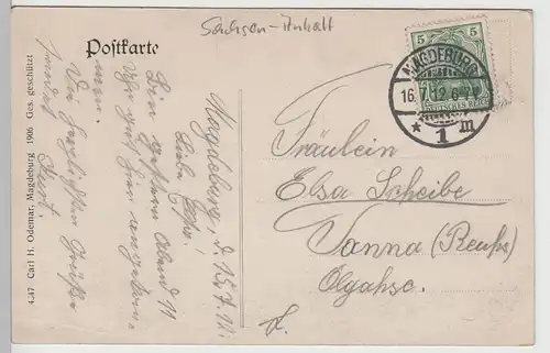 (78686) AK Magdeburg, Dom im Passepartout, 1912