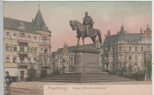(73591) AK Magdeburg, Kaiser Wilhelm Denkmal, bis um 1905