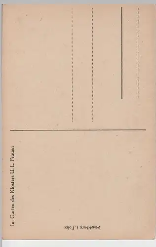(69305) AK Magdeburg, Kloster Unser Lieben Frauen, im Garten, vor 1945