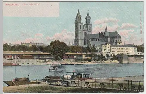 (6272) AK Magdeburg, Dom, Elbe, um 1904