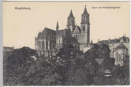 (41819) AK Magdeburg, Dom mit Präsidialgarten, vor 1945