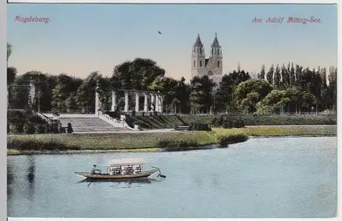 (3842) AK Magdeburg, Adolf Mittag See, Dom, vor 1945