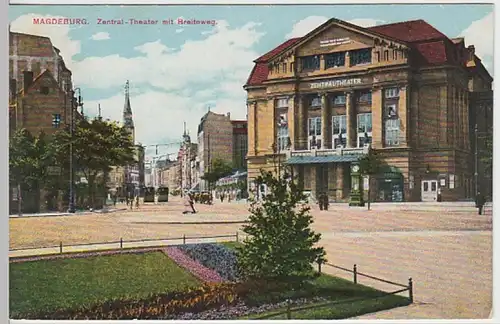(18824) AK Magdeburg, Zentral Theater, vor 1945