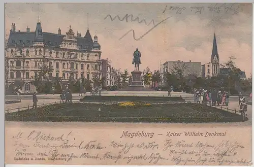 (113358) AK Magdeburg, Kaiser Wilhelm Denkmal 1902