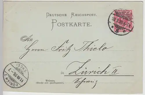 (113129) AK Gruss aus Magdeburg, Augustastraße m. Kgl. Palais 1898