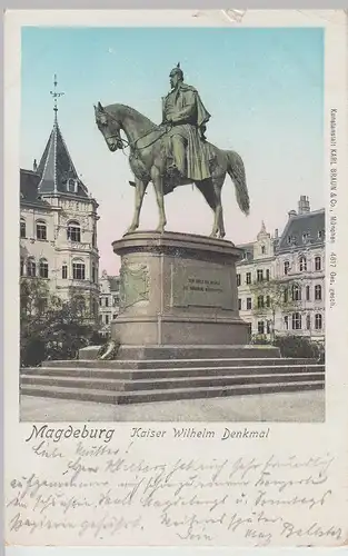 (112785) AK Magdeburg, Kaiser Wilhelm Denkmal 1906