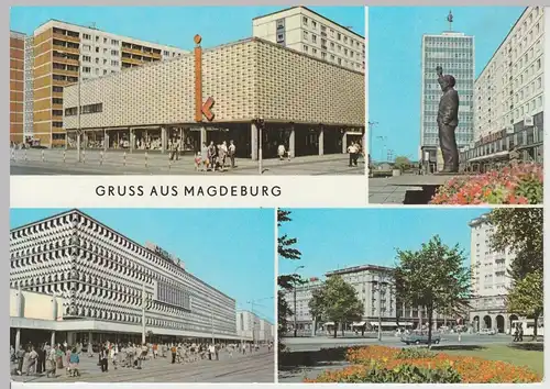 (111622) AK Magdeburg, Kinderkaufhaus, Haus des Lehrers, Warenhaus DDR 1977