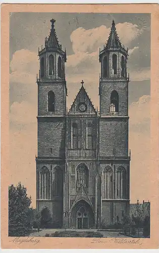 (106772) AK Magdeburg, Dom Westportal, 1925