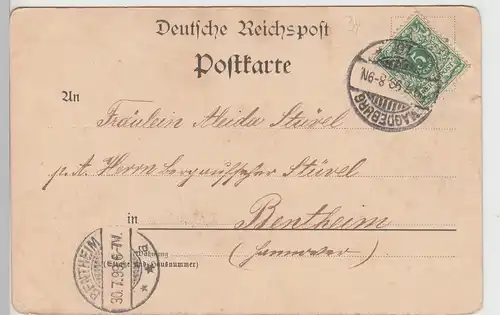 (105239) AK Gruß aus Magdeburg, Markt, Rathaus, St. Johannis 1899