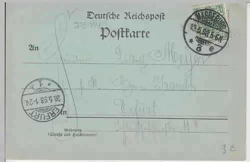 (103070) AK Gruss aus Magdeburg, Friedrichstadt, Mondscheinkarte 1898