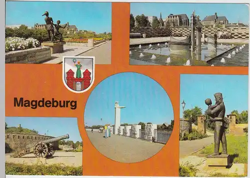 (102117) AK Magdeburg, Mehrbildkarte Promenade der Völkerfreundschaft 1984