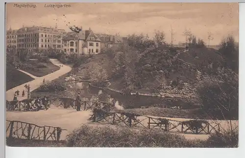 (101176) AK Magdeburg, Luisengarten, Soldatenkarte 1906