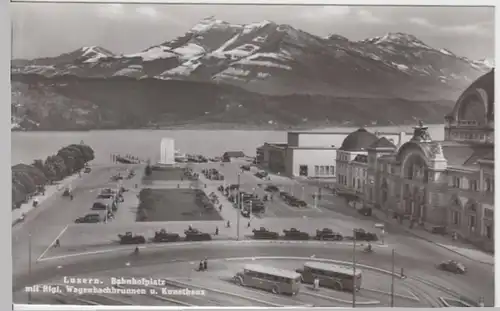 (14679) Foto AK Luzern, Bahnhofsplatz, Rigi, nach 1945