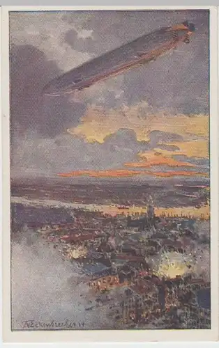 (5260) AK Militaria, T. v. Eckenbrecher, Zeppelin, Antwerpen 1914-18
