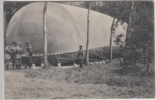 (115617) AK Gruss aus dem Felde, Fesselballon im Wald 1914-18