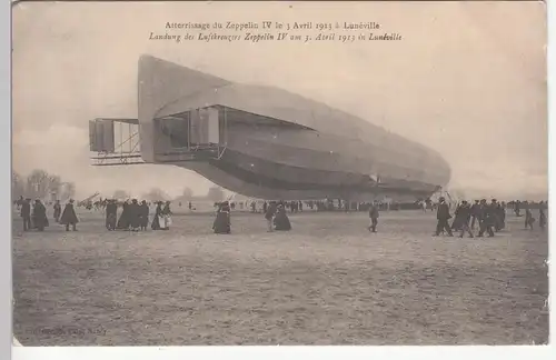 (110571) AK Lunéville, Landung des Zeppelin Luftschiffs IV 1913